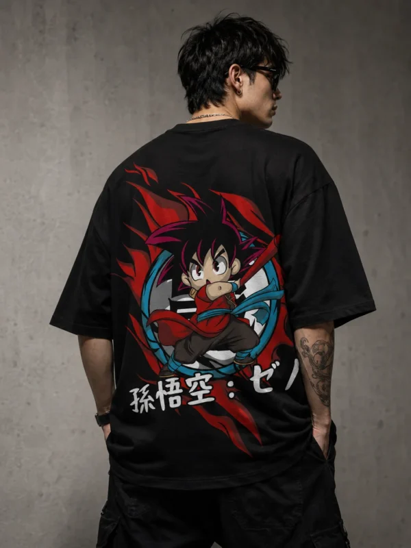 Saiyan Blaze Oversized Anime Graphic T-Shirt