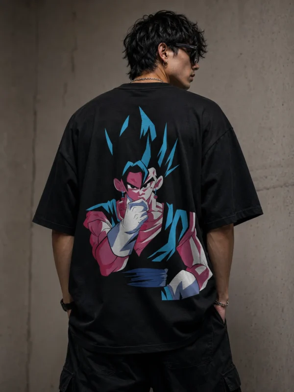 Shadow Fusion Oversized Anime Graphic T-Shirt