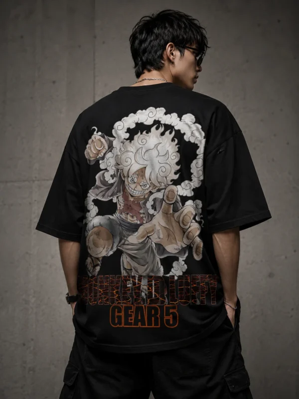 One Piece Gear 5 Luffy Oversized Anime T-Shirt – Monkey D. Luffy Graphic Streetwear Tee