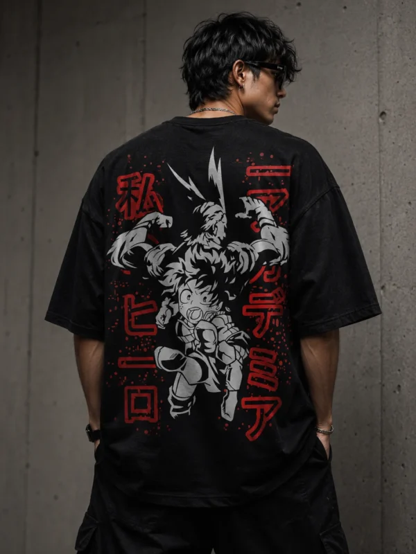 My Hero Academia Deku Oversized Anime T-Shirt – Izuku Midoriya Graphic Streetwear Tee
